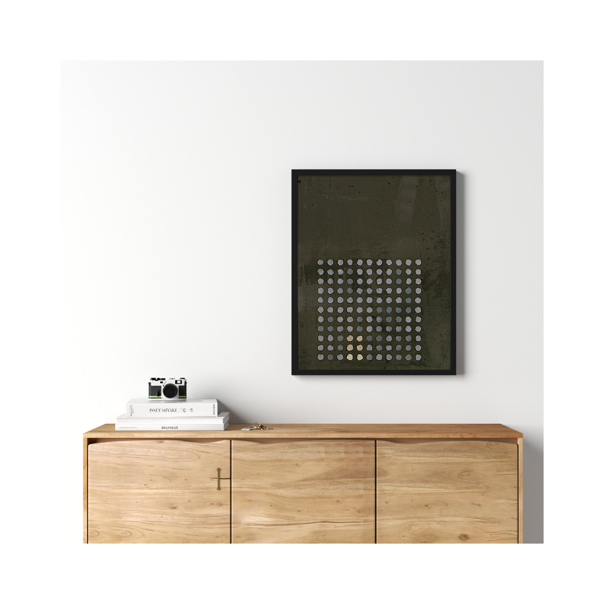 Circles In Squares 13 by Jacques Pilon, 30" H x 24" W x 1.25" D, Black