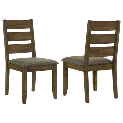 Chaises de salle à manger en bois à dossier échelle, muscade noueuse et brun