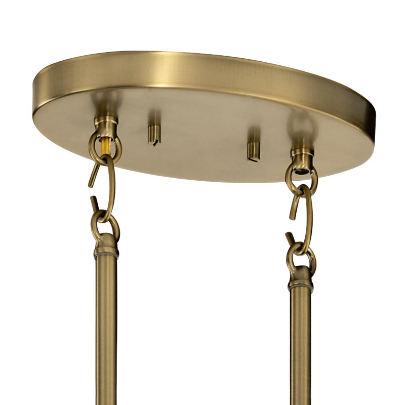 Lustre ovale Tolani 8Lt, Laiton naturel brossé
