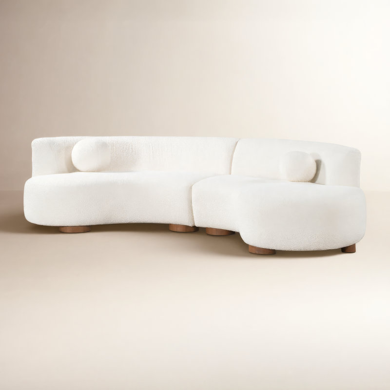 Octavia 2 - Piece Upholstered Corner Sectional, Ivory 