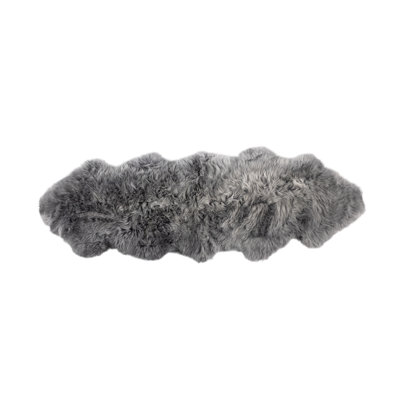  Tapis long en laine de mouton 2 pi x 6 pi - Double pelure de laine naturelle avec texture moelleuse pour la décoration intérieure