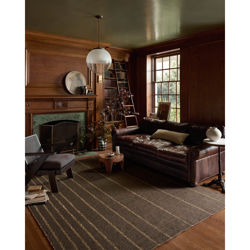 Leanne Ford x Loloi Weatherstaff Espresso / Natural Area Rug, Runner 2'6" x 7'6"