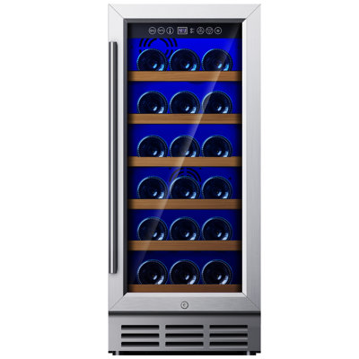 Simzlife 15 Inch 30 bottles Under-counter Refrigerators, Single Zone Wine Fridge, Wine Refrigerator Digital Temperature Control, Freestanding Wine Chi