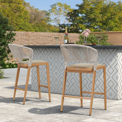 Tabourets de bar d'extérieur avec dossier Farmhouse