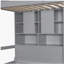 Lit superposé simple avec tiroirs, garde-robe, tablettes de rangement et lit hydraulique, gris