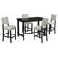 Ensemble de salle à manger 5 pièces à hauteur de comptoir, table élégante classique et 4 chaises espresso et beige