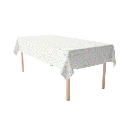 Rectangular Tablecloth, 100% Cotton, Sprinkles On White