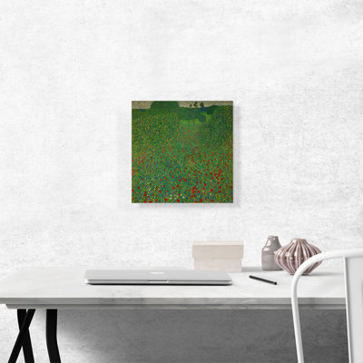«A Field of Poppies 1907» par Gustav Klimt, reproduction d'art sur toile tendue