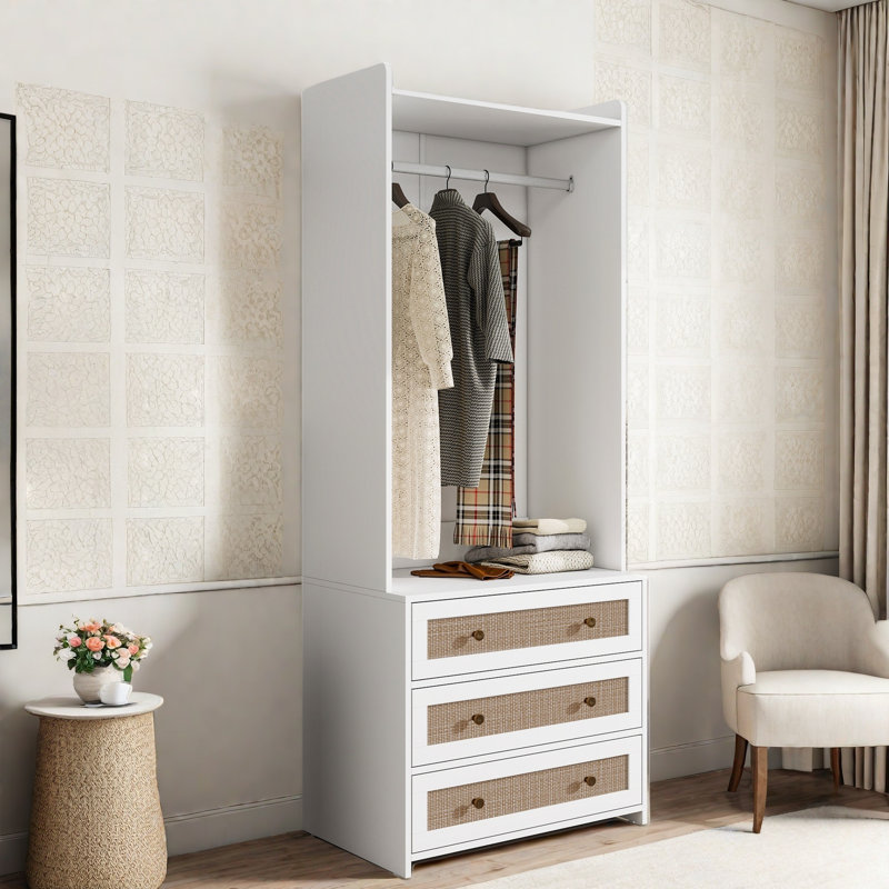 Armoire en rotin à 3 tiroirs