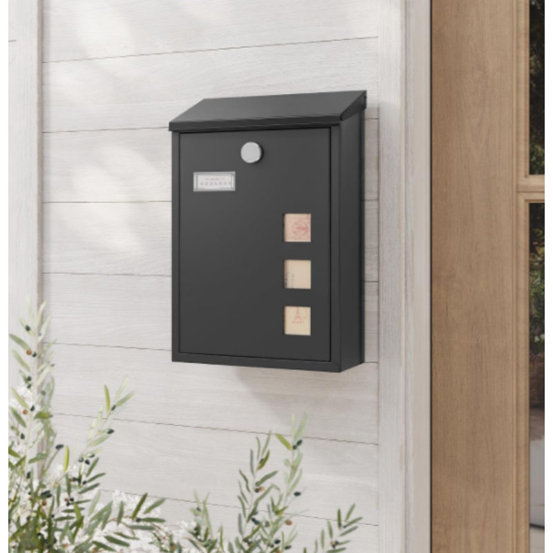 Bellburns Steel Wall Mounted Post Box, Black