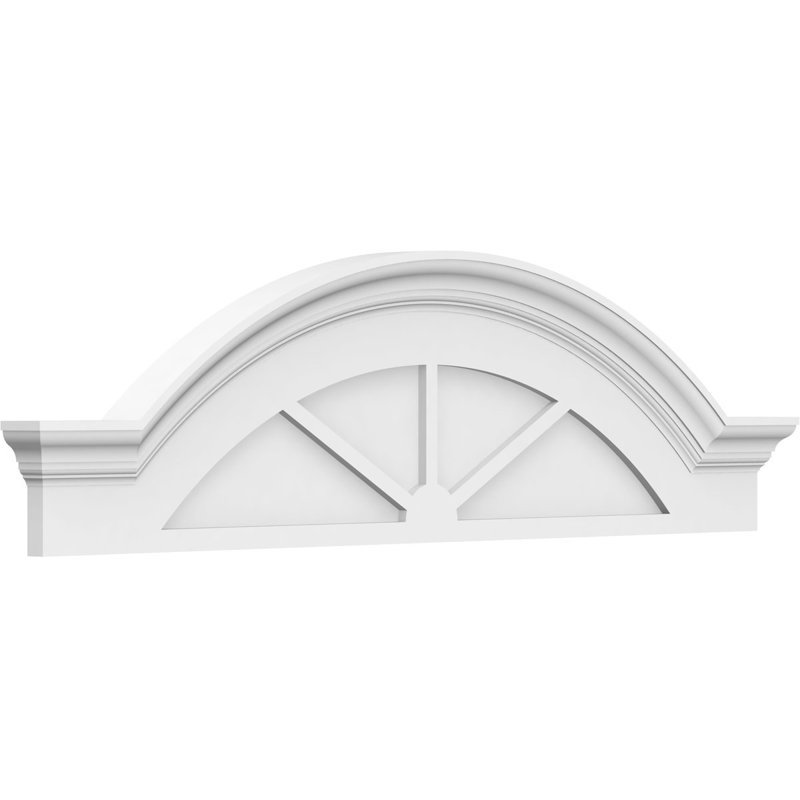 Arête de segment avec frontons en PVC de qualité architecturale à 3 rayons Flankers, H 8 1/2 po x l 30 po x P 2 1/2 po