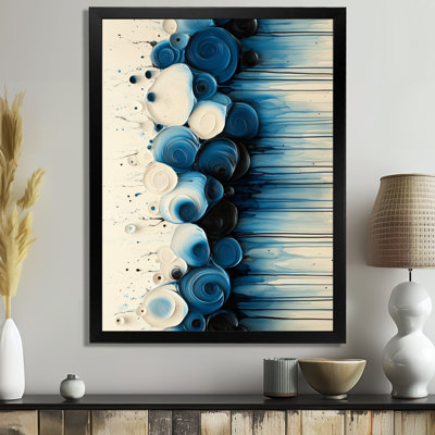 «Drip Paint Aqua Rhythmic Splash Of Serenity IV», art mural abstrait