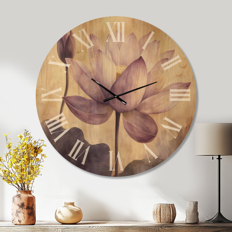 Horloge murale florale silencieuse, Oversized