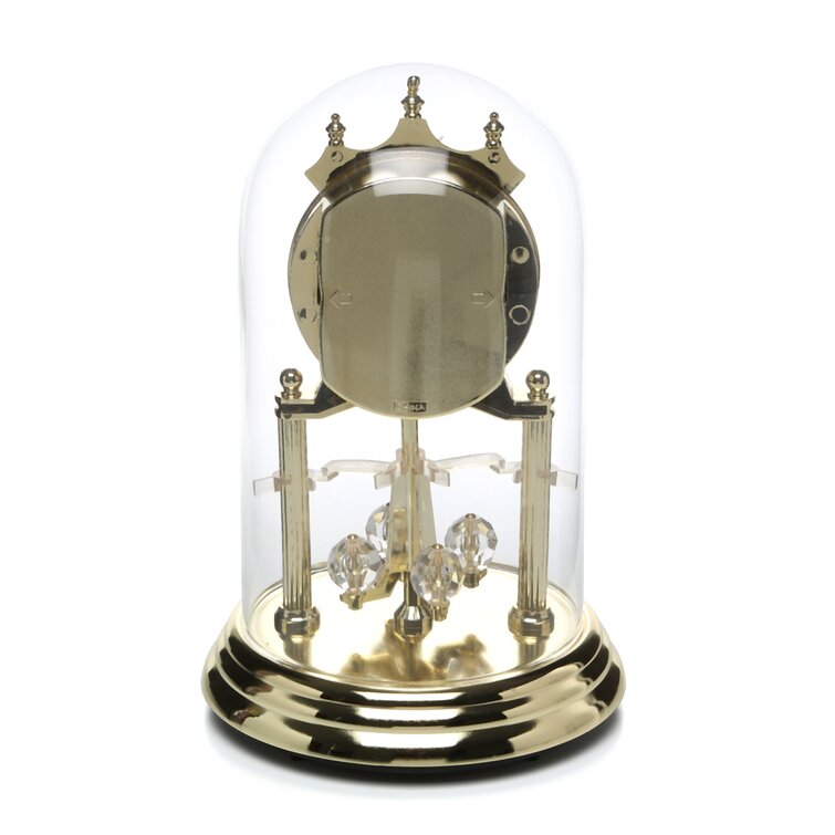  Howard Miller Brass Glass Dome Rotating Crystals