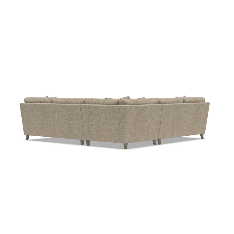 Mila Sectional, Light Brown Polyester, 33.5" H x 107" W x 107" D, Symmetrical