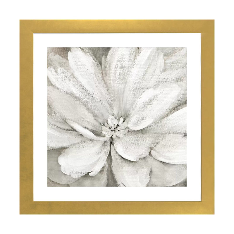 « Simply soft » par Carol Robinson, reproduction d’art, H 24 po x l 24 po x p 1 po, Papier encadré doré, Blanc