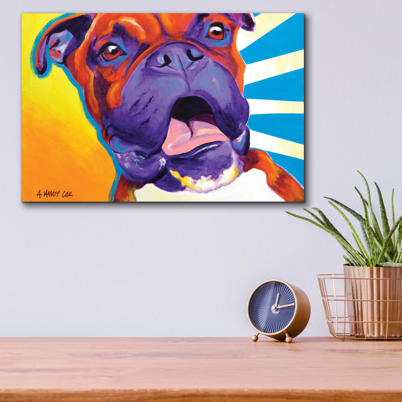 «Boxer - Chance» par Dawg Painter, H 12 po x l 16 po x P 0,13 po