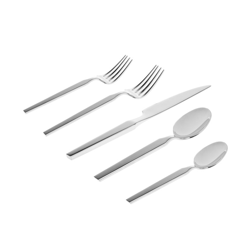 Podium Mirrored Silver Stainless Steel 20-Piece Flatware Set