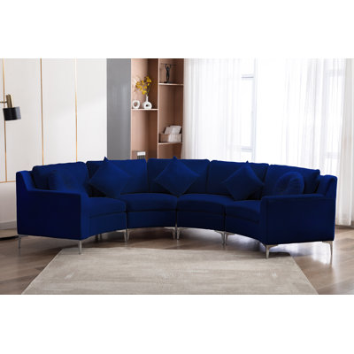 Velvet Curved Sectional Symmetrical