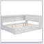 Lit de jour en bois pleine grandeur avec tablettes de rangement, USB, DEL et lit gigogne, blanc