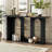 U_STYLE Modern Curved Console Table With Shelf - Black Ash Veneer MDF Design For Entryway, Hallway & Living Room, Space-Saving Foyer Table With Contemporary Flair