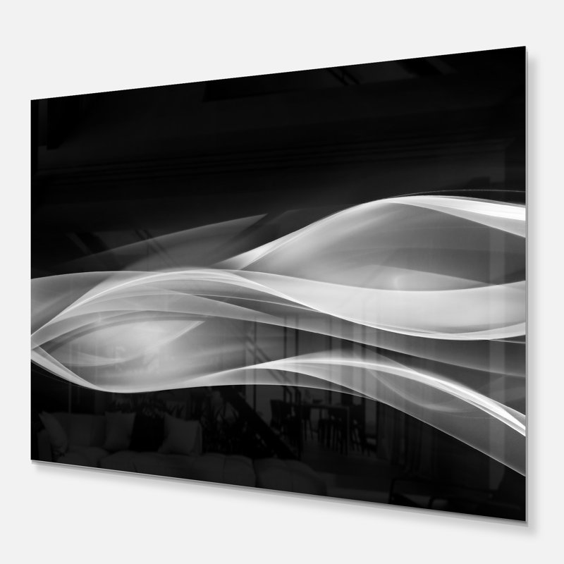 Corwin Abstract 'Glittering Silver Pattern' Graphic Art, Metal, 34" H x 44" W x 1" D