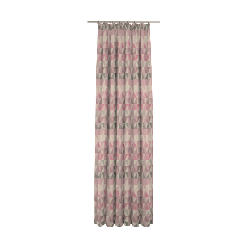 Vanesa Bio Bel Opaque Single Curtain, Pink/Misty Rose/Beige, 145 W x 225 D cm