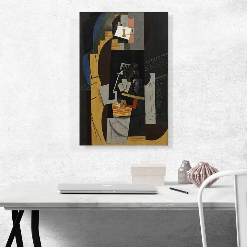 «Card Player 1913» par Pablo Picasso, reproduction d'art graphique sur toile tendue, H 26 po x l 18 po x P 1,5 po