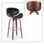 Tabouret de bar Mid-Century moderne avec dossier courbé en bois et siège rembourré, ensemble de 1-1279997172