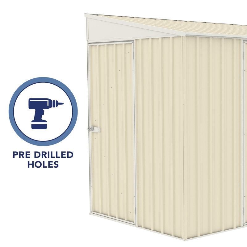 Durango 10' x 5' Cream Metal Lean-To Storage Shed
