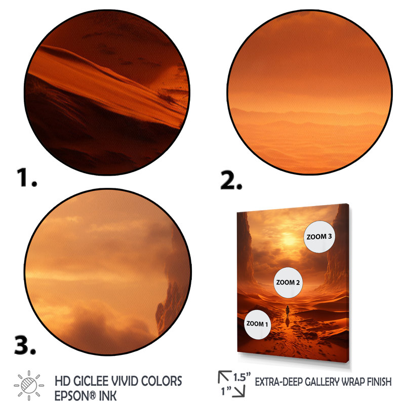 Desert Oasis II - paysages, impressions sur toile, H 44 po x l 34 po x P 1,5 po, Cadre flottant blanc