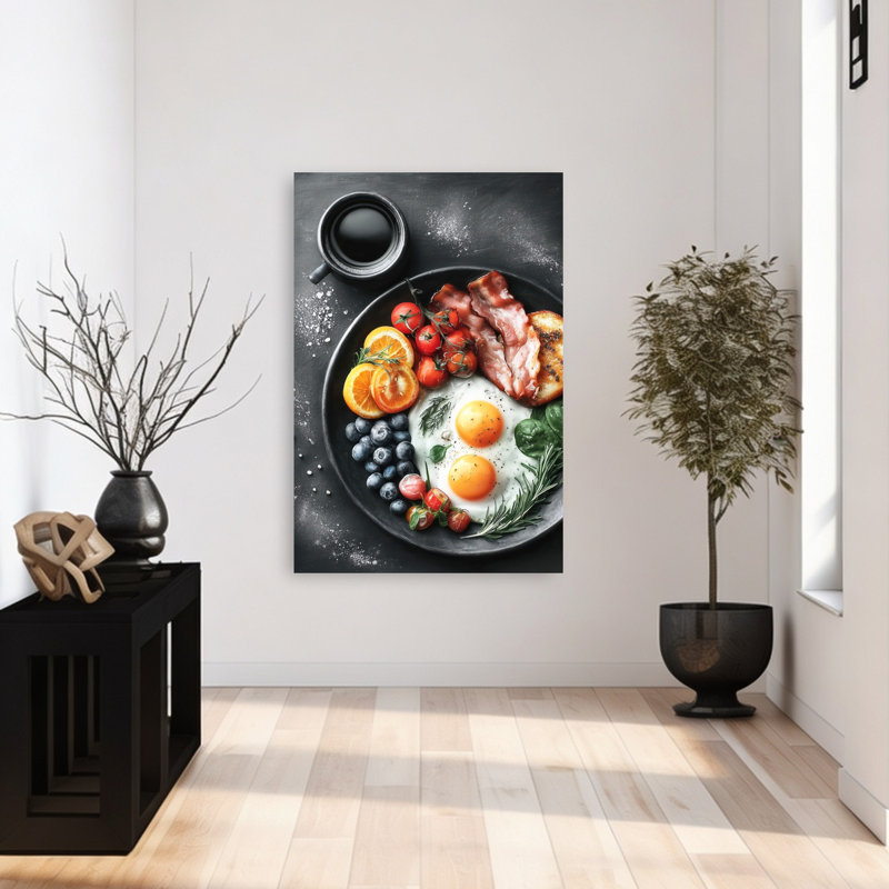 Art mural gourmet contemporain cerise, H 48 po x l 32 po