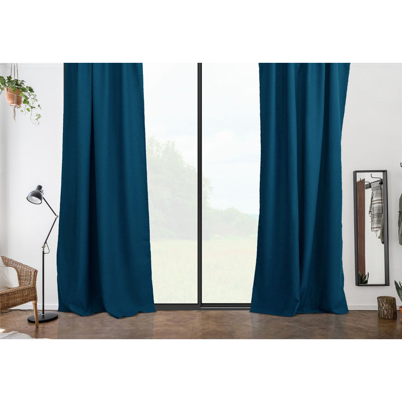 Room Darkening Single Curtain Panel, Dark Blue, 130cm W x 265cm H