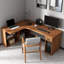 Bureau de direction brun en L en bois massif avec 1 tiroir-1257671269-1257671270