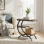 Table de bout industrielle en forme de C avec tablettes à 3 niveaux, petite table d'appoint pour salon, chambre à coucher et table de chevet-1530640382