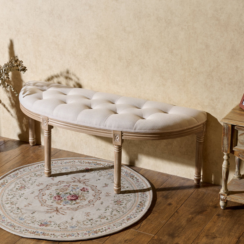 Estephen Linen Upholstered Storage Bench