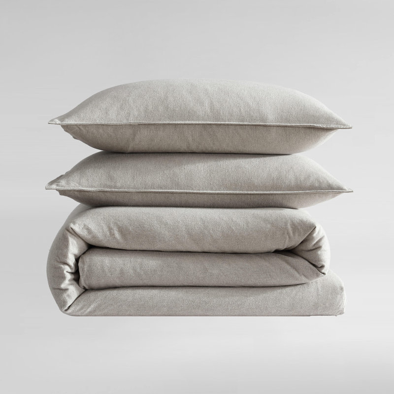 Melange 100% Cotton Standard Comforter Set, Queen Comforter + 2 Standard Pillowcases, Natural