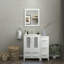 Ensemble de meuble-lavabo autoportant 36 po avec plateau en céramique et miroir assorti Brescia-27042776