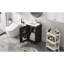 Meuble-lavabo de 20 po avec lavabo, armoire de salle de bain avec porte à fermeture douce, support de rangement et tablette réglable, noir-107045991