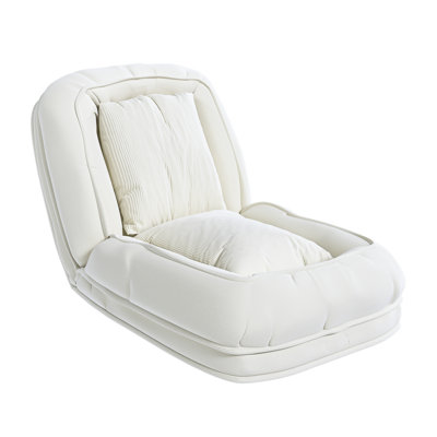 Upholstered Human Dog Bed for Adults and Pets, Foldable Lazy Sofa Bed with 5 Adjustable Position, Includes 2 Soft Pillows for Bedroom, Living Room, Reading Corner(Off White)