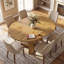 Table de salle à manger ronde extensible de 43,3" à 60" avec rangement dissimulé et piètement en croix, pour 4 à 6 personnes-554918173