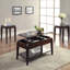 Table basse à finition noyer avec plateau
