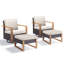 Ensemble de conversation d'extérieur 4 pièces avec chaises berçantes et repose-pieds en osier Twellwell-1807245346-1807245348