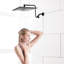 Tête de douche en acier inoxydable matte de 12 po avec bras réglable - design luxueux et élégant