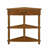33.8'' Small Triangle Corner Table, Wood Corner Side Table for Small Spaces/ Living Room, 3 Tier End Corner Table with Solid Wood Legs, Brown
