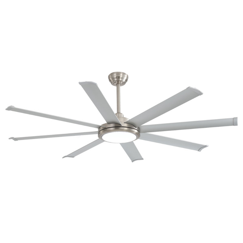 Osaze Ceiling Fan with LED Lights, 80", Nickel with Silver Blades