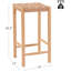 Ensemble de 2 tabourets de bar industriels de 26,4 po de hauteur - sièges en corde de papier kraft, pieds en bois d'hévéa et pieds réglables