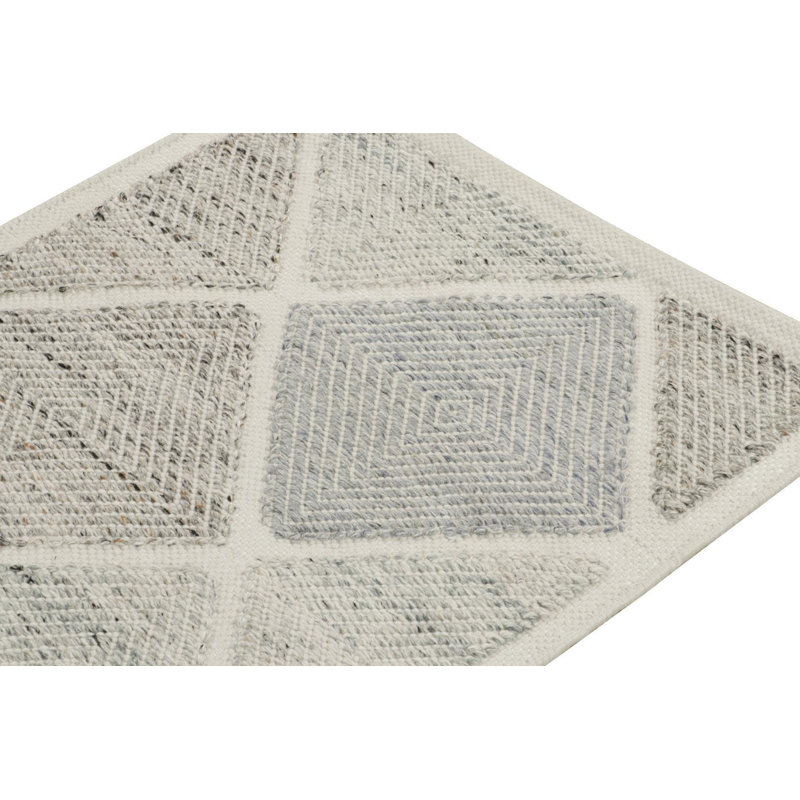 Scandinavian Wool Geometric Area Rug, Runner 2'6" x 10'