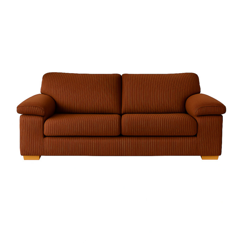 Upholstered Jambo Cord Amalfi Sofa, Dark Brown
