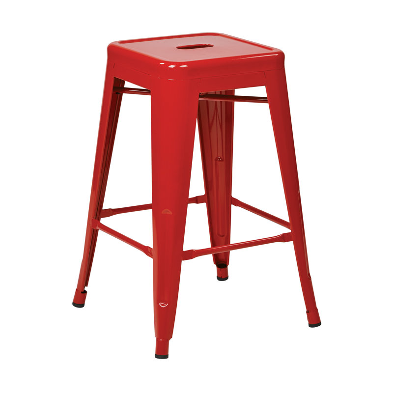 Tabouret de bar et de comptoir Blaney, Blanc, Tabouret de comptoir (assise de 24 po de hauteur)